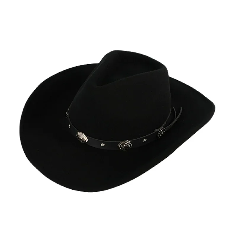 Pure Wool Cowboy Hats for Men Country Western Accessories Wool Felt Fedoras Women Chapeau Horseback Rider Cowgirl Costume