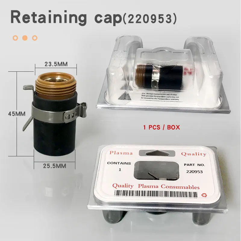 Plasma Cutting Consumables 45-65-85-105 Electrode 220777 Nozzle 220797 Shield Cap 220817 Retaining Cap 220953 Swirl Ring 220857