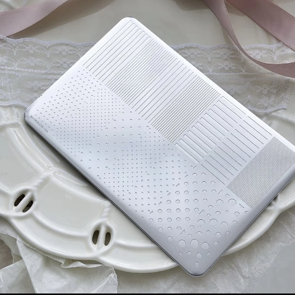 9*15cm 3D Niedliche Punkt- und Streifenmuster Nagelkunst Stempelplatte Edelstahl Geradlinige Französische Nagelschablone Nagel-Druckwerkzeuge – Detail 3