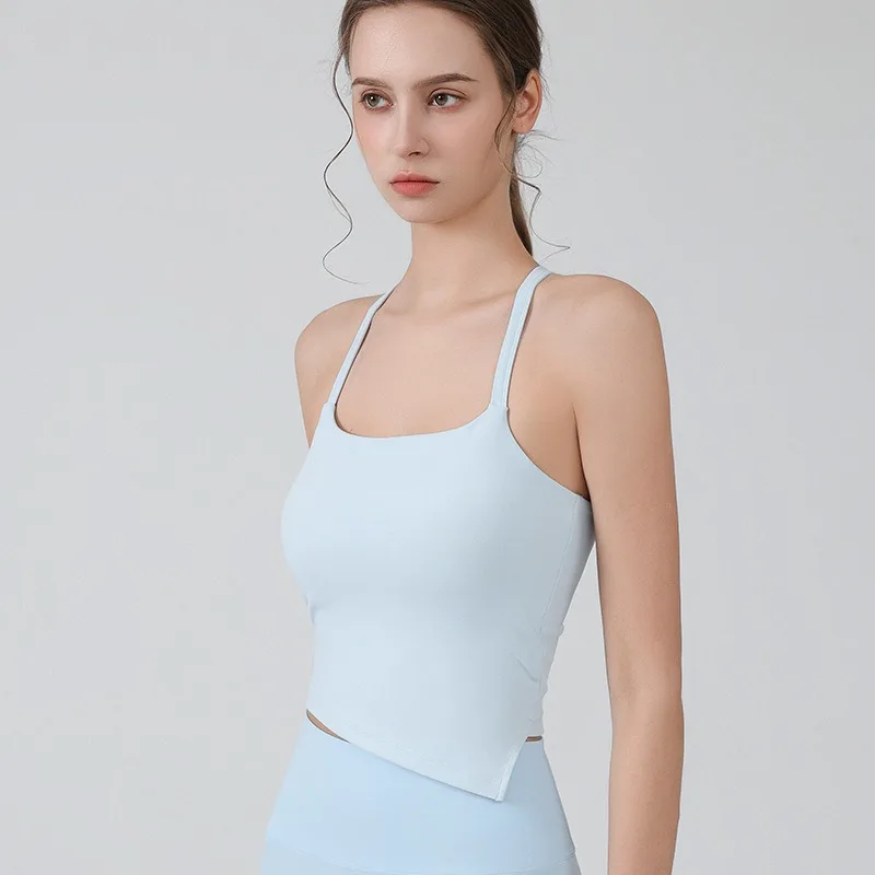 المرأة مثير الظهر ضمادة الصليب سترات رياضية مع منصات الصدر اللياقة البدنية المحاصيل القمم تجريب تانك القمم حمالات الصدر الرياضية اليوغا قمصان رياضية