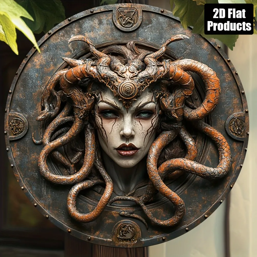 Vintage Medusa 2D Flat Aluminum Sign - 8x8