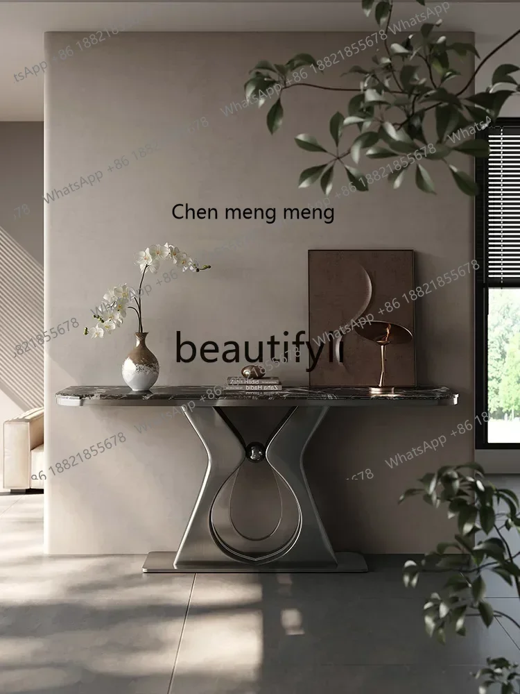 M182  Marble entrance table light luxury modern microcrystalline stone wall high-end acrylic decorative cabinet