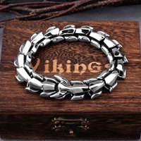 Nordic Viking Ouroboros Vintage Punk Dragon Bracelet Men's Charm Stainless Steel Fashion Animal Jewelry Hip Hop Street Culture