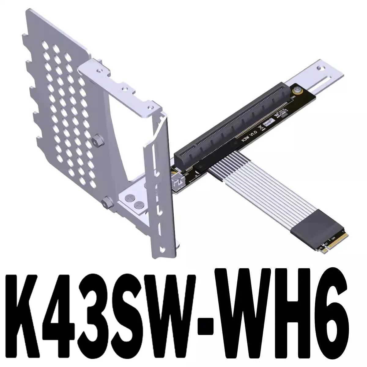 ADT-Link K43SW M.2 NGFF NVMe STX Mainboard Graphics Card Bracket Extender to PCIE 4.0 x16 90 Degree Turn Angle 16x Riser Adapter