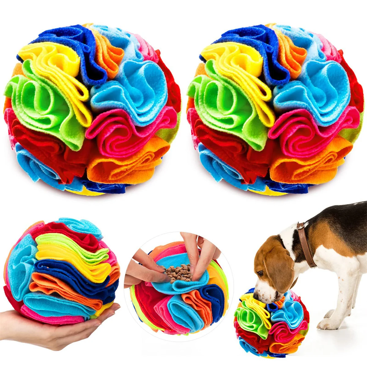 Piłka do węszenia dla psa, zabawka-puzzle, zwiększa inteligencję, wolne podawanie karmy, składana zabawka do węszenia dla psa, gry treningowe dla zwierząt, zabawka edukacyjna.