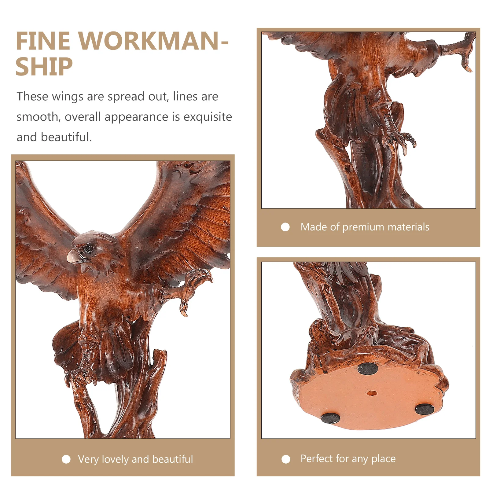 

Resin Eagle Medium Size Spread Wings Home Office Decor Desktop Tabletop Adornment Animal Statue Symbol Of Power