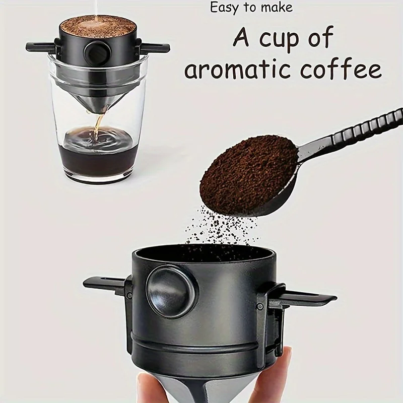 Coffee Filter Cup Portable Reusable Pour Over Coffee Maker Filter Mini Collapsible Paperless Coffee Dripper For Travel Camping view 3