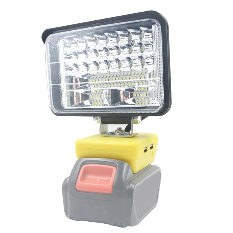 Imagem -04 - Carro Led Luzes de Trabalho Lanternas Tocha Elétrica Spotlight para Dewalt 18v 20v 60v Bateria de Lítio Usb Power Bank 5