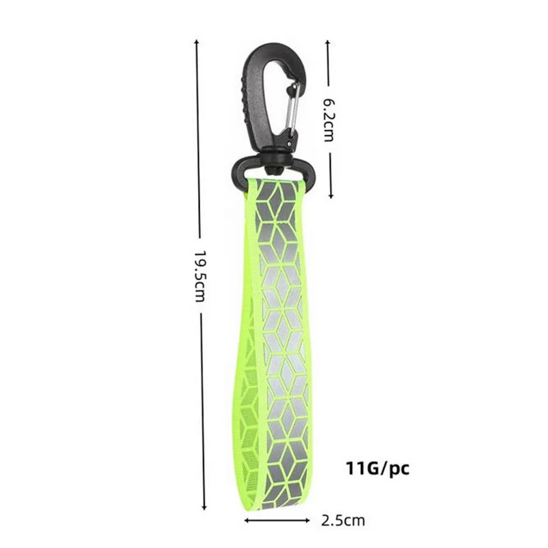 2Pcs Reflective Straps Pendant Keychain For Outdoor Camping Night Running Cycling Backpack Safety Lightweight Bright Keyrings