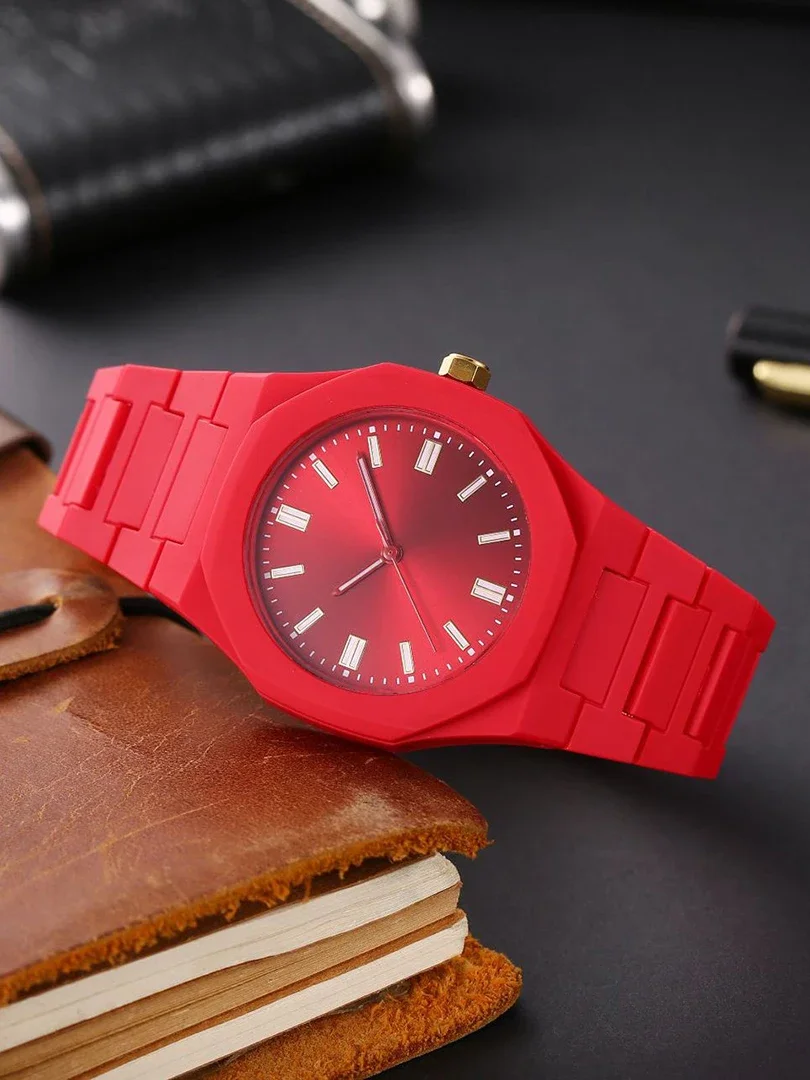 Luxury Watch for Men Plastic Quartz Wristwatch Unusual Clock Male Vintage Red Orologio Man Casual Simple Fashion Sports Reloj