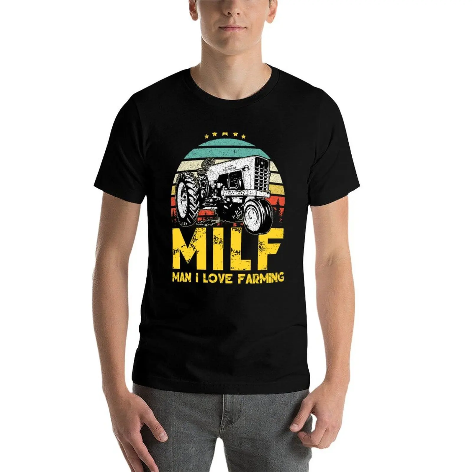 

Milf Man I Love Farming- Funny gift for farming lover, Vintage Retro Style T-Shirt man t shirts for men T-Shirt