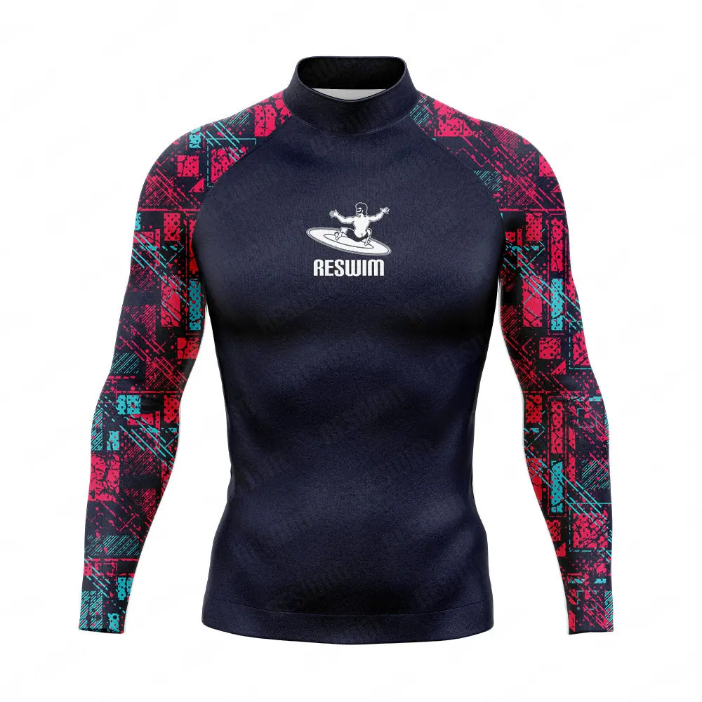 Men's Rash Guard Swimsuit Swimming T-shirt Beach UV Protection Swimwear Long Sleeve Lycra Surfing Diving Swimsuit Surf Rashguard