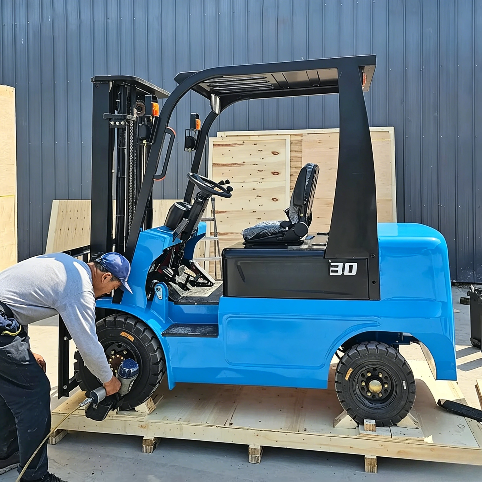 Fast Delivery ELECTRIC FORKLIFT 3 Tons  3000kg Lithium Battery Lifting 3m Pallet Cargo Warehouse Montacargas Electrico