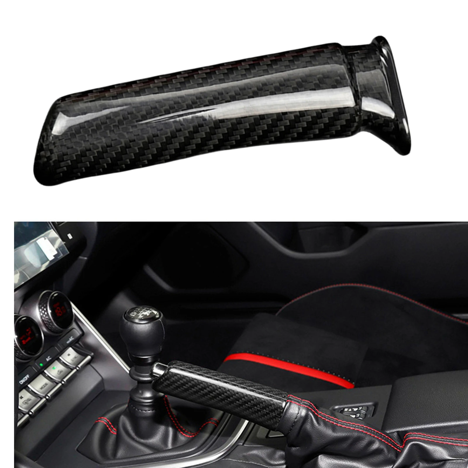 

For Subaru WRX BRZ/Toyota GR86 2021-2023 Forged Carbon Fiber Car Interior Parking Hand Brake Lever Handbrake Shell Cover Trim