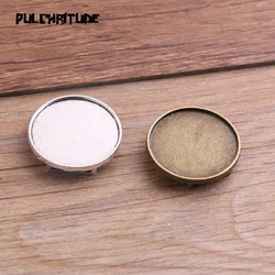 8pcs Flat Leather Slider Beads Two Color Blank 25mm Cabochon Setting Diy Bracelets Making Supplies