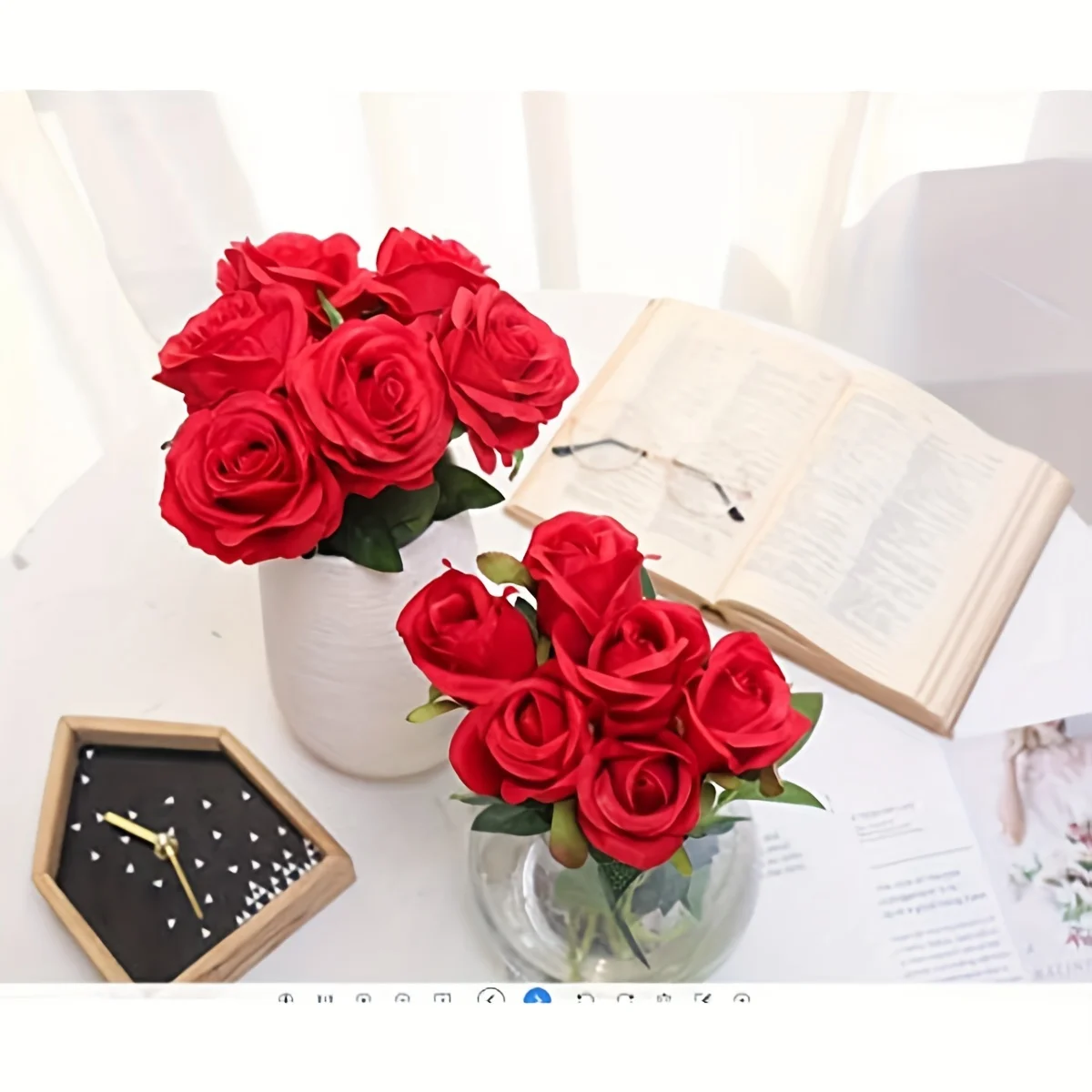 12 stücke realistischer künstlicher Rosen strauß für Hochzeiten, Geburtstage und mehr für Blumen arrangements und Wohnkultur