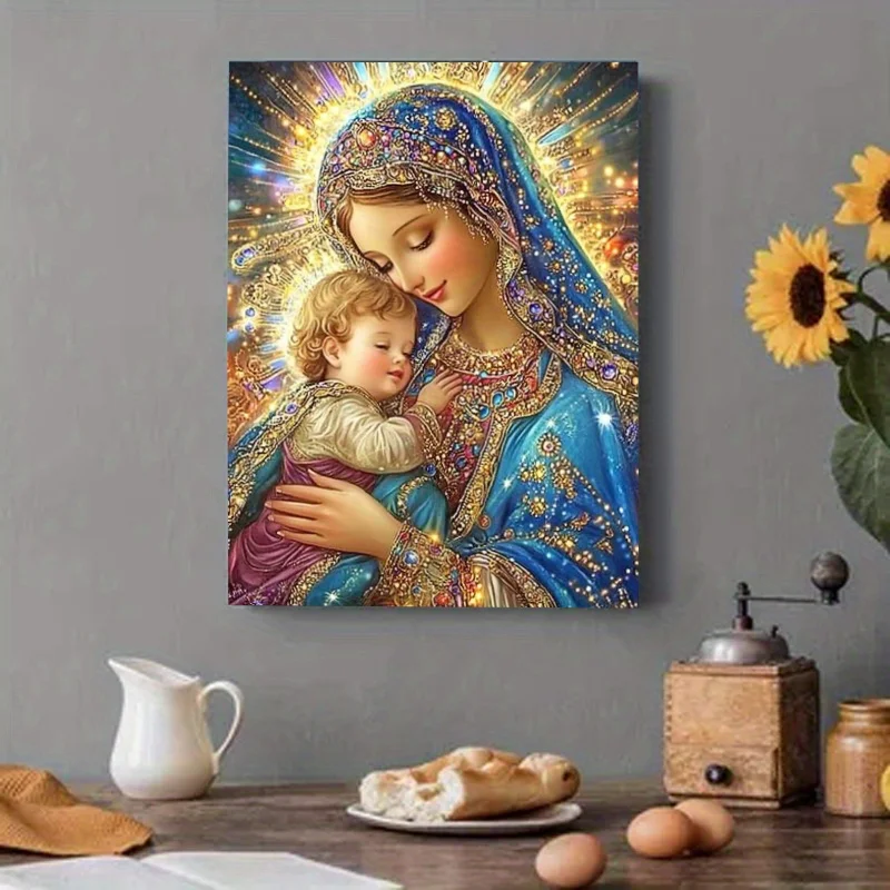 

500/1000/1200/2000PCS Puzzles The Virgin Mary embraces the Son of God Jigsaw Religious Home Decoration Ideal Christian Gift