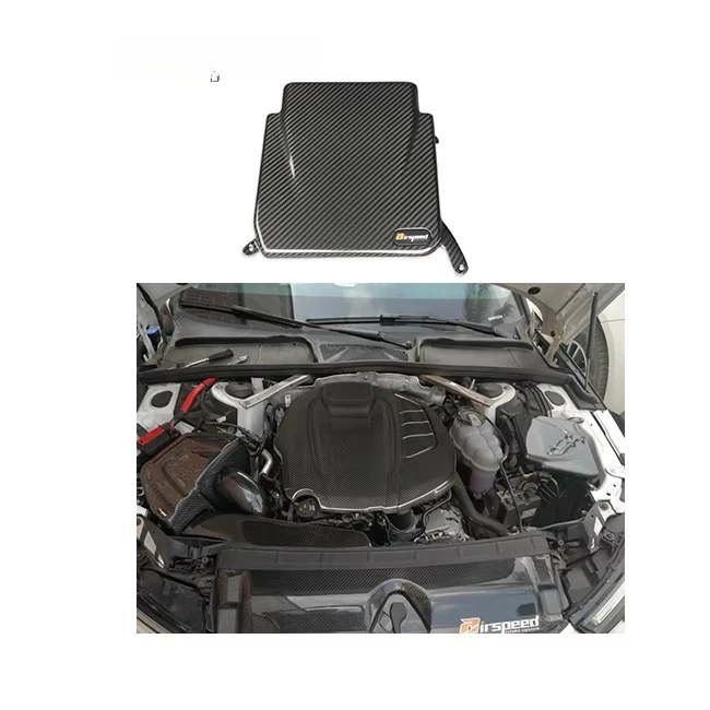 

3K саржевое карбоновое плетение с глянцевой отделкой, сухая крышка ЭБУ двигателя из углеродного волокна для AUDI A5/S5/RS5 B9 2.0T 2.9T 3.0T