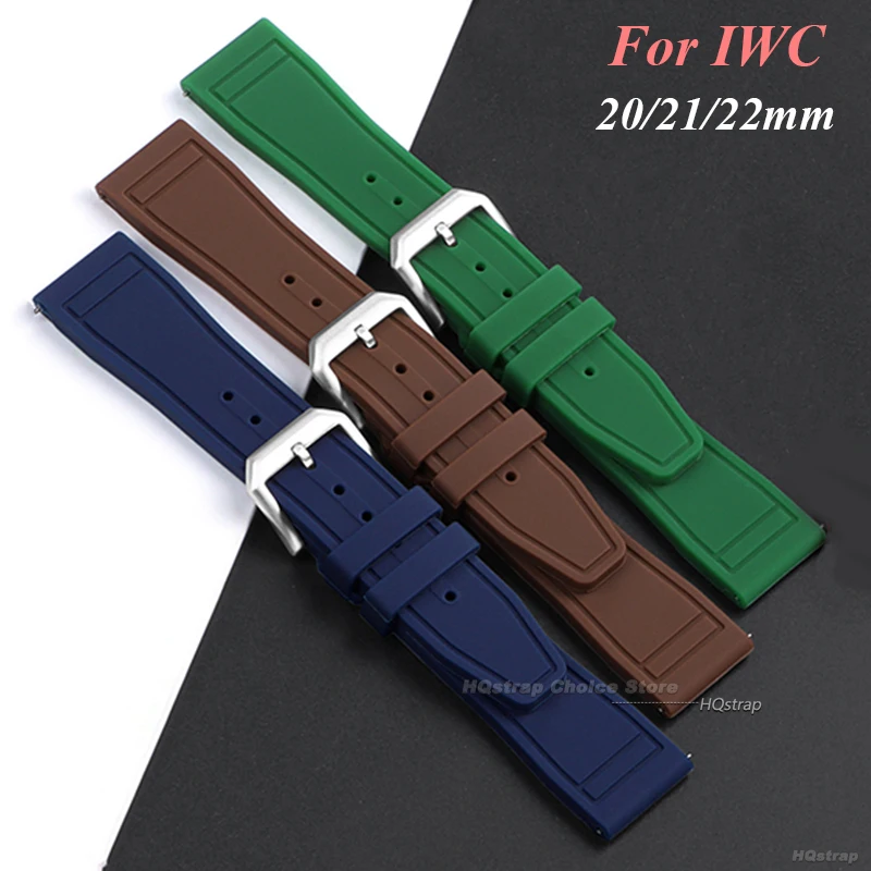 الإفراج السريع سيليكون المطاط حزام ساعة اليد ل IWC 20 مللي متر 21 مللي متر 22 مللي متر الرياضة حزام الساعات أسود أخضر برتقالي أزرق معصمه أساور