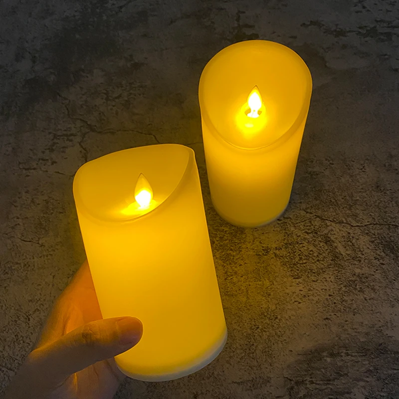 LED Pillar Candle Flameless candle with Moving Flame LED Electric Candles for wedding Christmas home party table decor