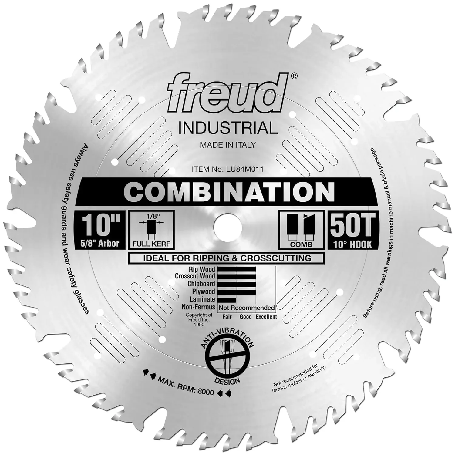 LU84R016: 16" x 80T Combination Blade