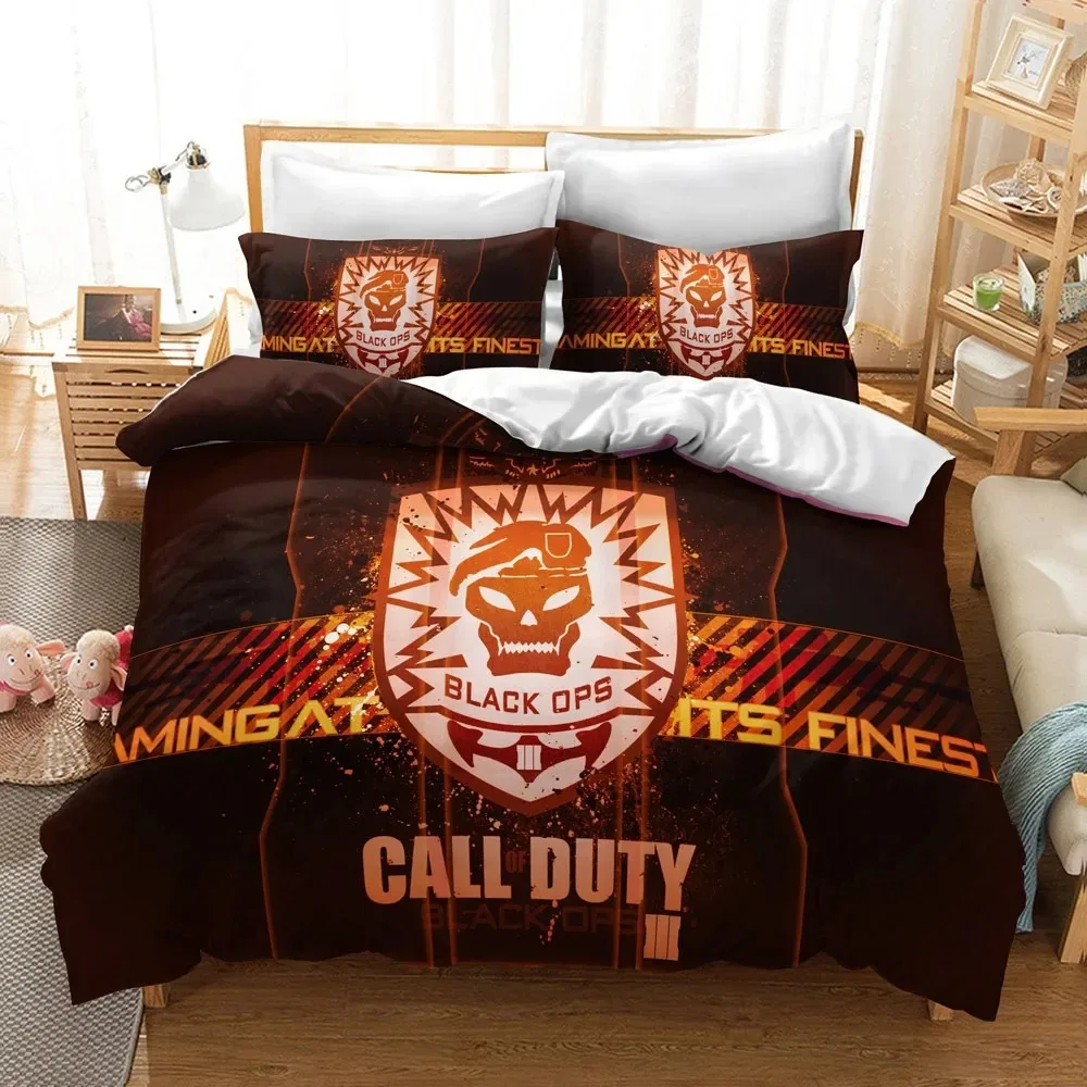 Juego de ropa de cama con estampado 3D de Call of Duty, funda de almohada, edredón, doble, completa, Queen, King, ropa de cama para adultos y niños