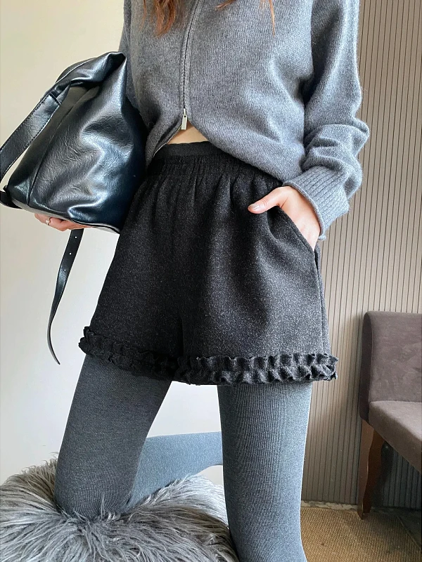 

Женские брюки больших размеров с эластичным поясом, свободного кроя, осенне-зимние, в корейском стиле, модные, утягивающие, однотонные, для ношения с ботинками