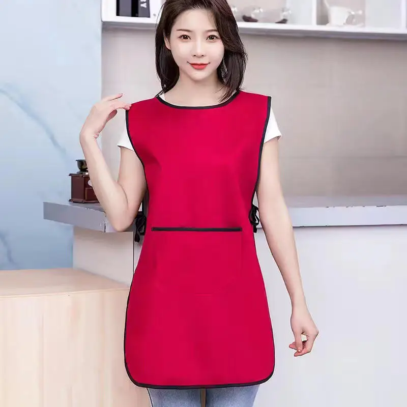 주머니가있는 더러운 방수 주방 앞치마 여성 그림 요리 작업 Pinafore 네일 살롱 미용 앞치마 레스토랑