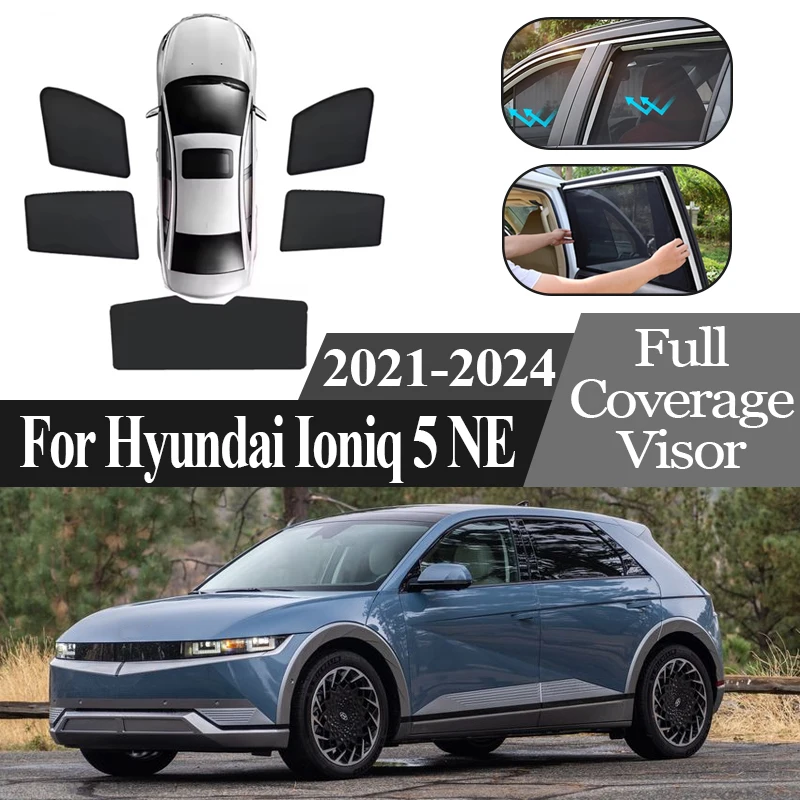 

Для Hyundai Ioniq 5 NE 2021 2022 2023 2024 автомобильные солнцезащитные козырьки с магнитной сеткой, анти-УФ-защита, солнцезащитный козырек, защита конфиденциальности, автозапчасти