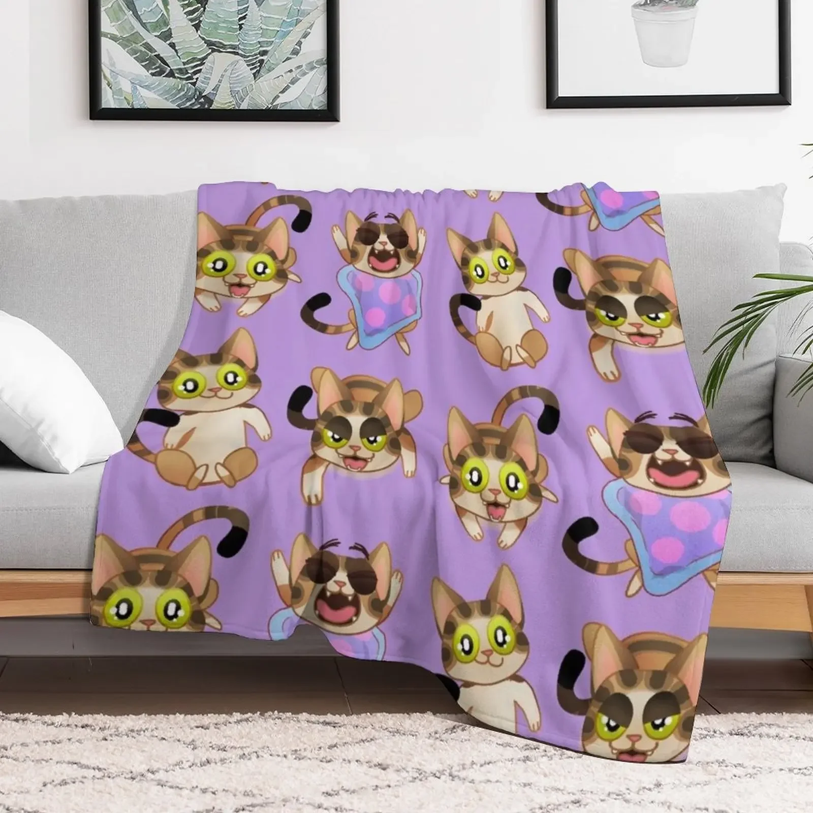 Gilbert the kitten pattern! 3 Throw Blanket Retros christmas decoration Blankets