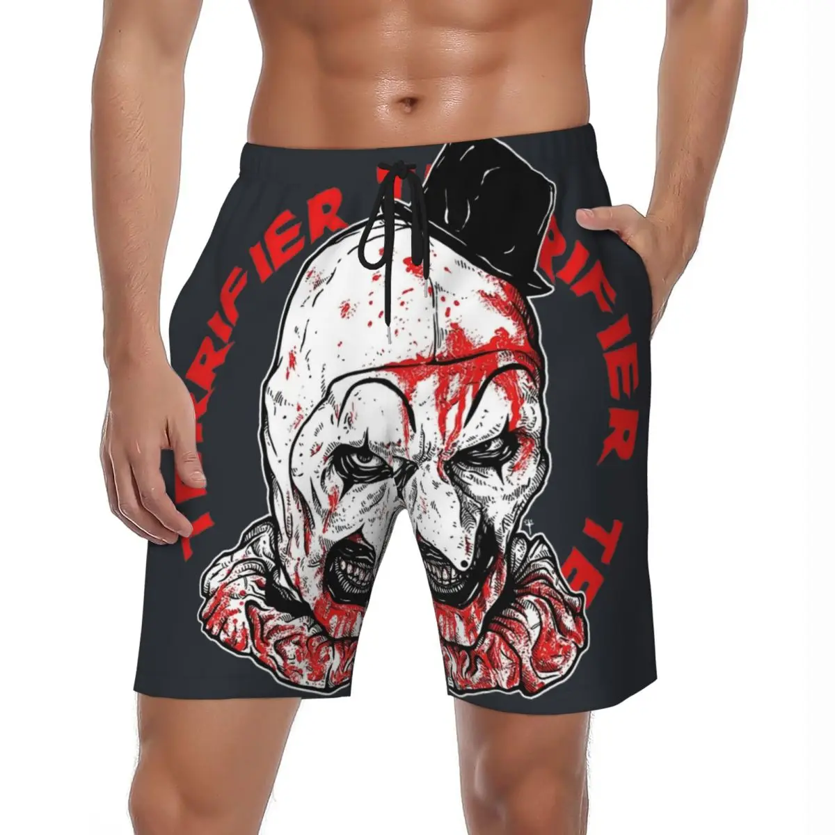 

Terrifier Art The Clow Board Shorts Summer Horror Movie Sports Board Short Pants Male Fast Dryid Plus Size Swimming Trunks