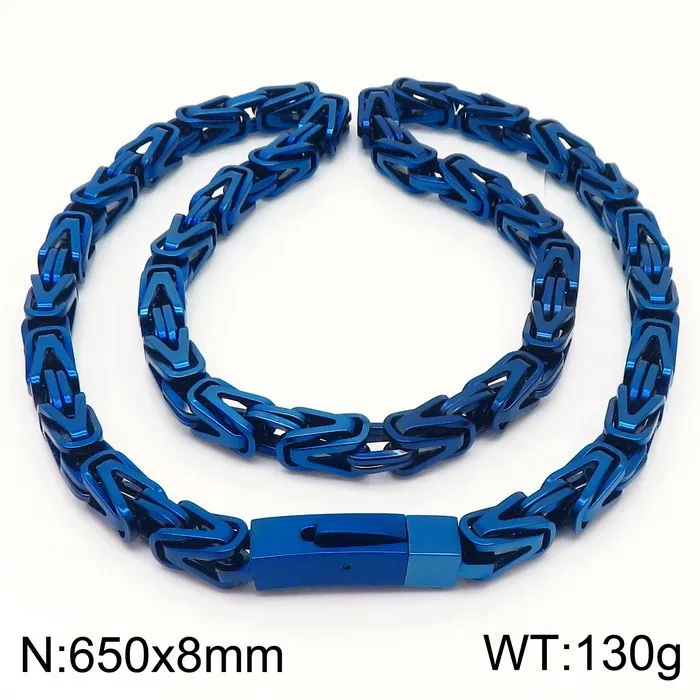Mens Huge Knot King Chain Byzantine Necklace Stainless Steel Gifts for Father .HUSBAND .BOYFRIENDS 8mm 26''