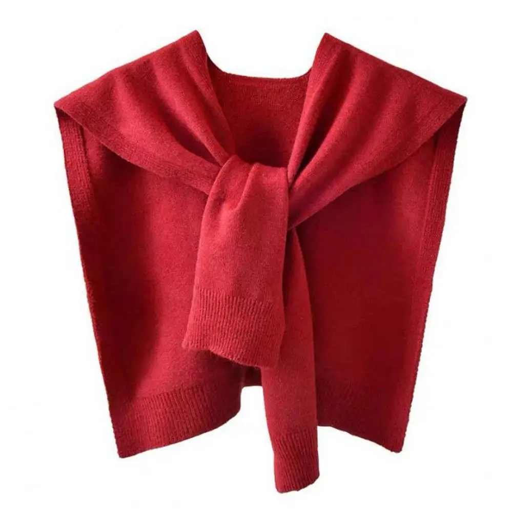 Core-covered Yarn Knitted Shawl Women Summer All-matching Collar Fake Summer Scarf Lapel Cardigan Thin Fake Knotted Accesso Z6D4