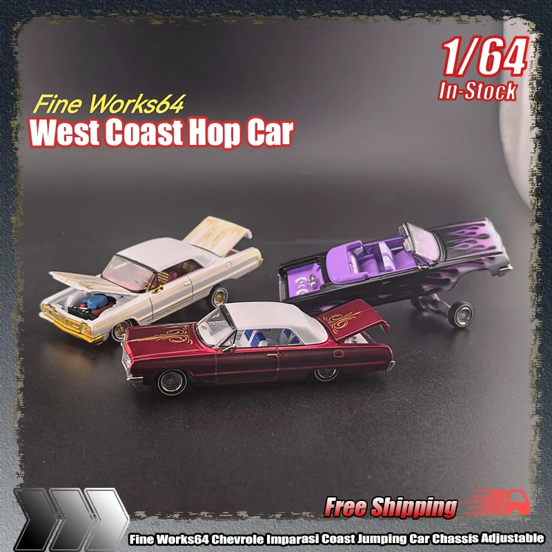 

В наличии Fine Works64 1:64 Chevrole Imparasi Coast шасси автомобиля для прыжков регулируемая имитация миниатюрный детский рождественский подарок