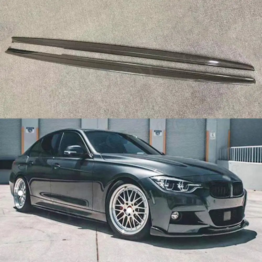 

CKMUUER Carbon Fiber Side Skirts Bumper Cover Protector For BMW 3 Series F30 2012-2018 Body Kits ABS Gloss Black Material