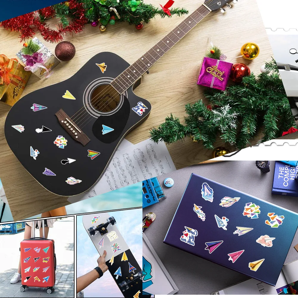 10/54PCS Paper Aircraft Series Graffiti Stickers Funny Small Fresh Decal Suitcase Cup Guitar Personalized Decoration Stickers