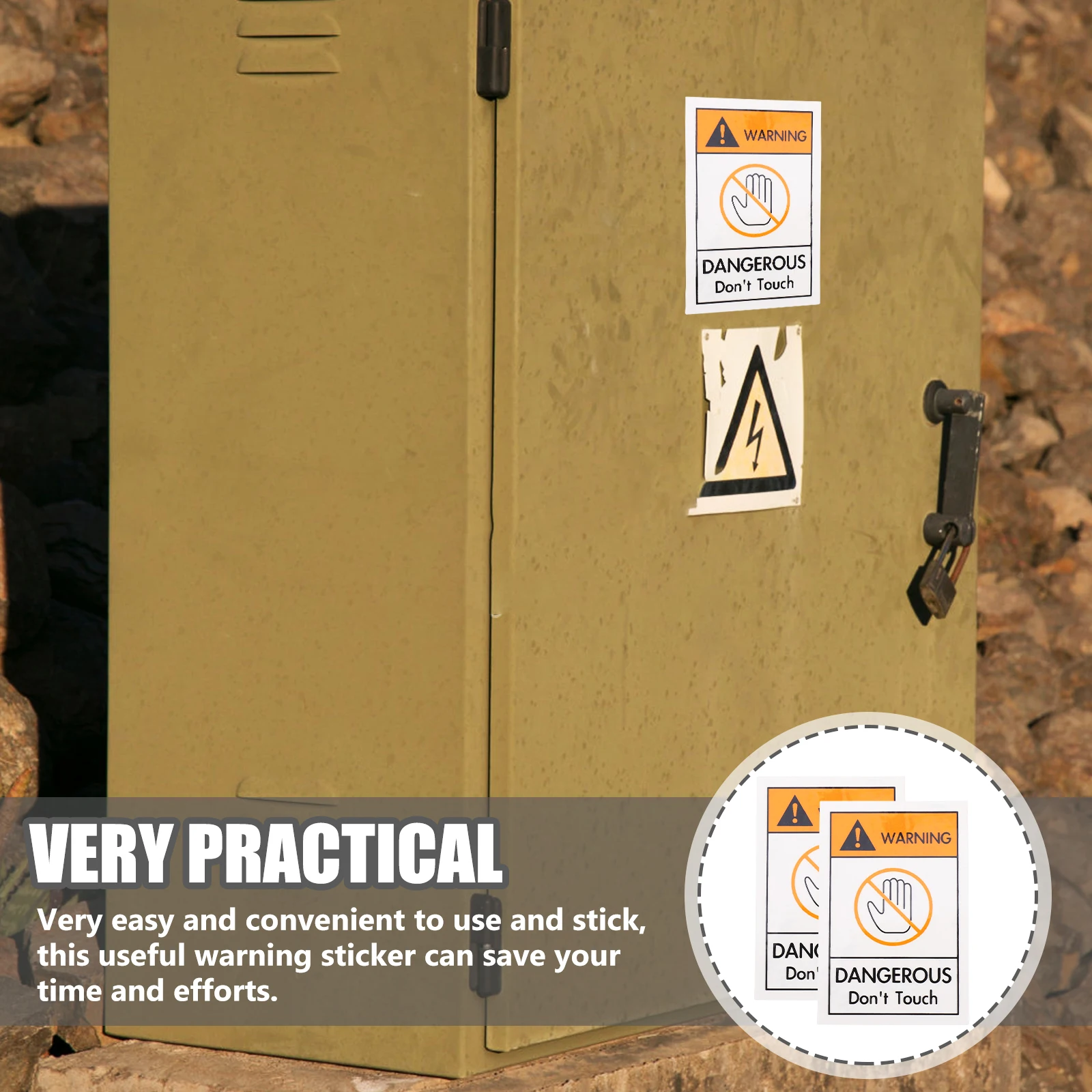 2pcs Do Not Touch Warning Stickers Round Vinyl Decals No Touch Sign Safety Label Caution Danger Sticker Device Adhesive Sign