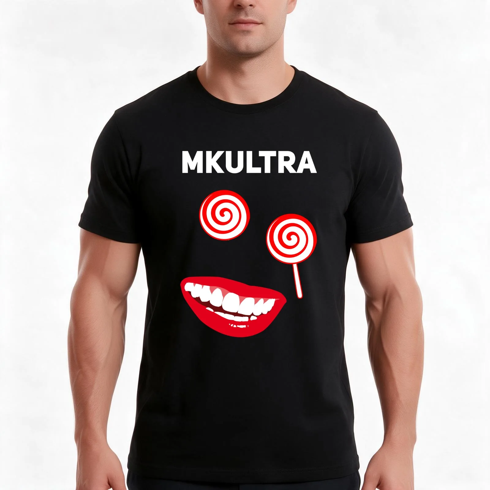MKULTRA Disturbing Weird Bizarre Hypnosis T-Shirt, Summer Casual Cotton Tee, Oversized Streetwear Tops, Vintage Graphic Print