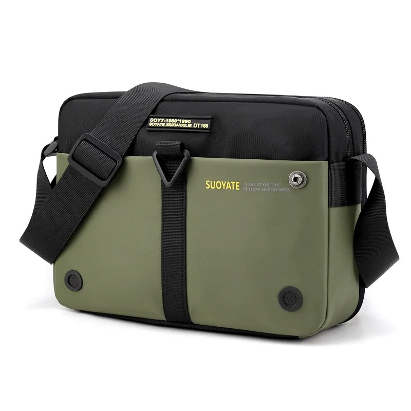 Men Messenger Bag Waterproof Nylon Small Satchel Shoulder Bags Casual Travel Crossbody Sling Flap for Male Belt Handbag