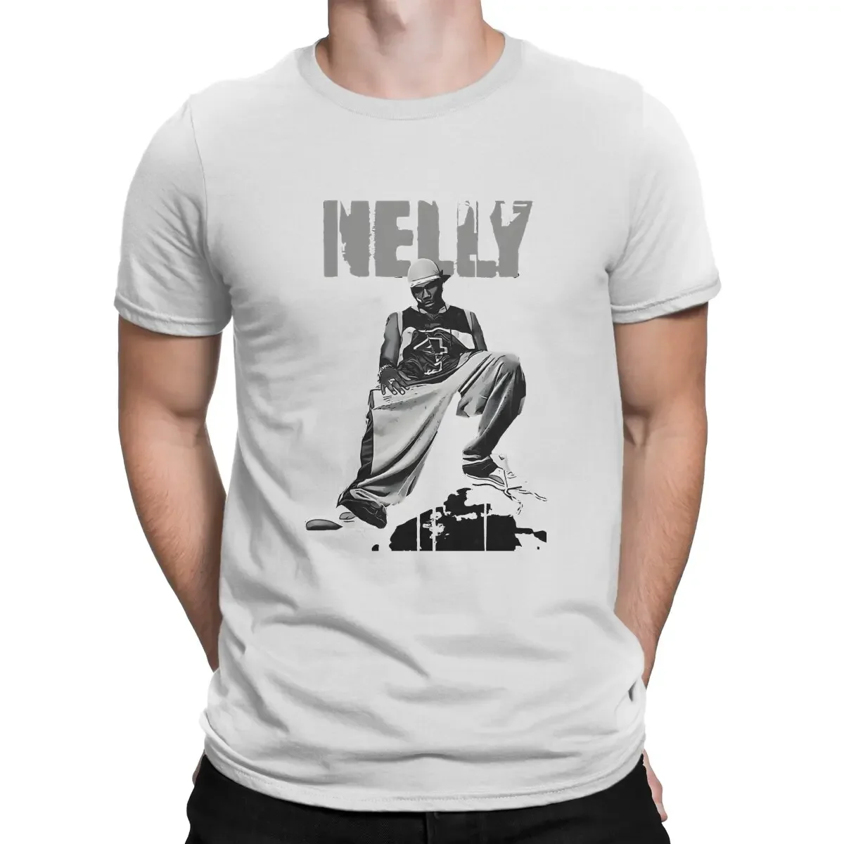 Men's T-Shirt Rock Rapper Vintage Pure Cotton Tees Short Sleeve Nelly T Shirts Crewneck Clothes Gift Idea