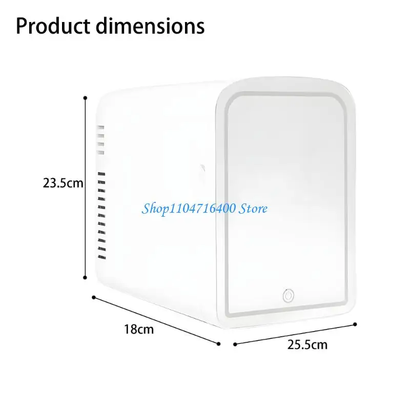 y1gd 4L Makeup Fridge with LED Light Makeup Mirror and Cooling Heating Function for Skincare Storage in Car Home and Travel
