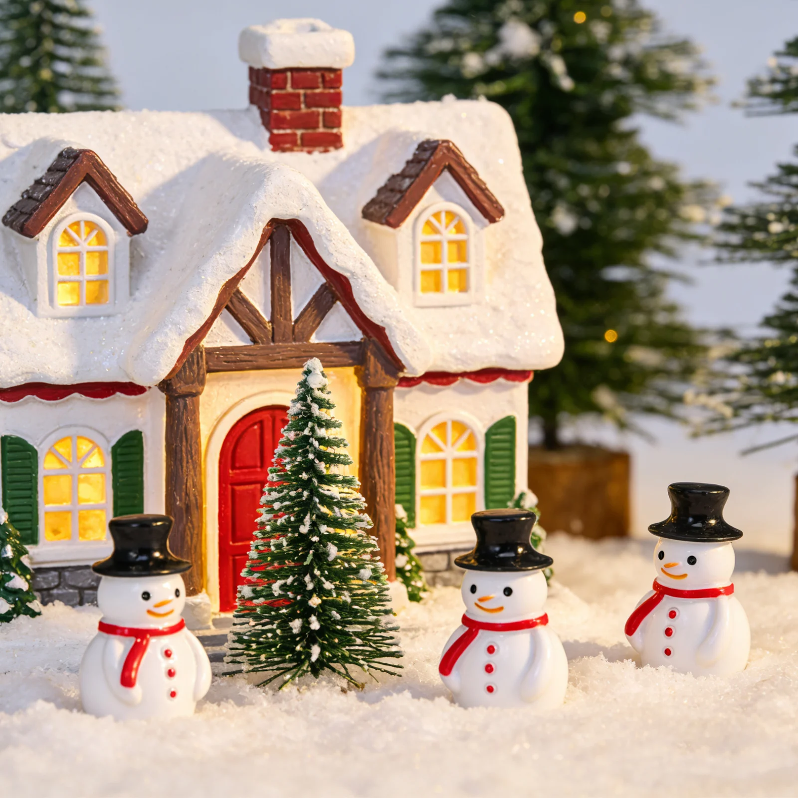 

30Pcs Lovely Mini Snowman Statues Fashionable Design Diverse Colors for Christmas Decoration Room Desk Garden Office