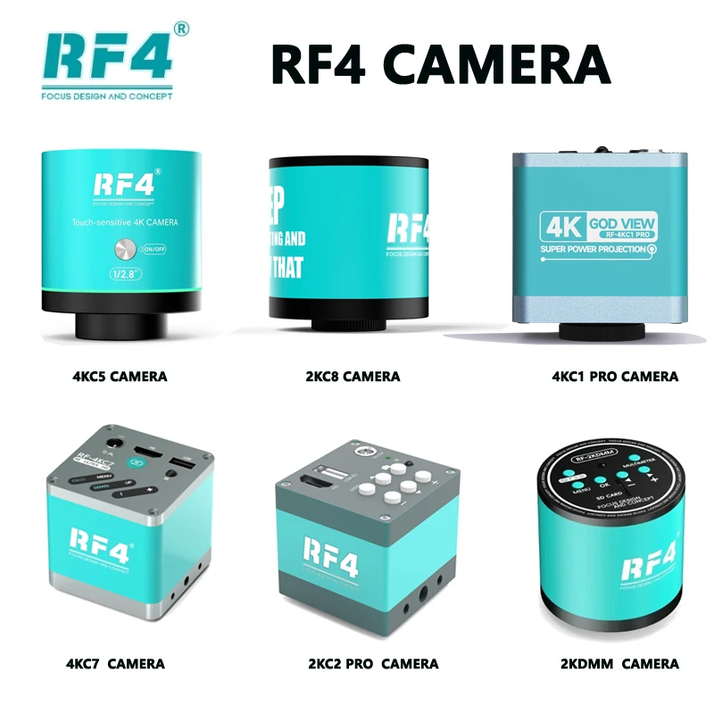 RF4 Microscope Camera HDMI 1080P HD Pixels 60FPS 4K 2K Video Camera Can Take Photo/Record Video Trinocular Microscope Camera