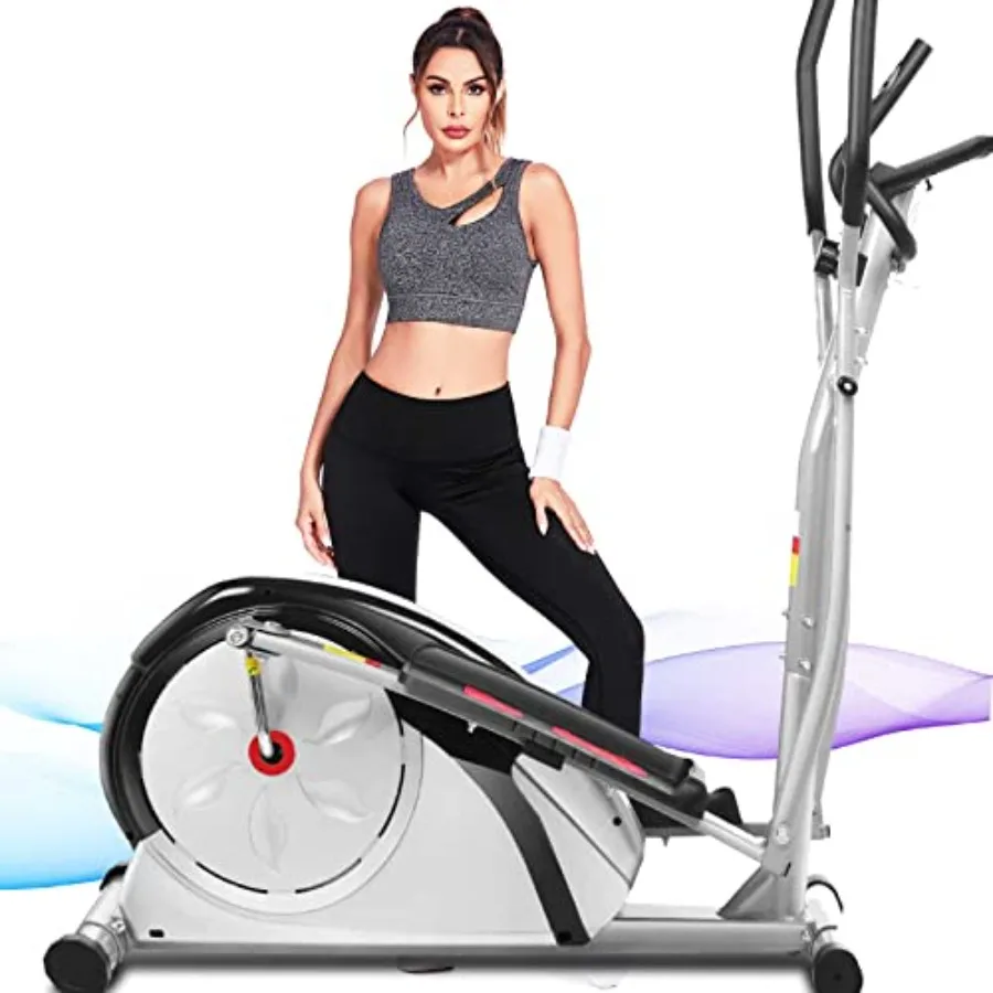 

Home Gym Elliptical Exercise Machine with 500Lbs Max Weight Ultra-Silent Design Pulse Rate Grips Smooth Resistance Levels Black