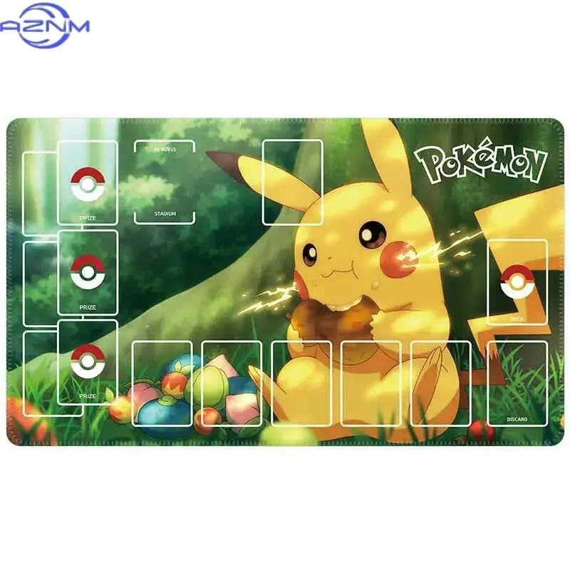 Anime Pokemon PTCG Card Pad Charmander Pikachu Single Player Battle Pad GengarLocking Edge Game Table Pad Toy Gift