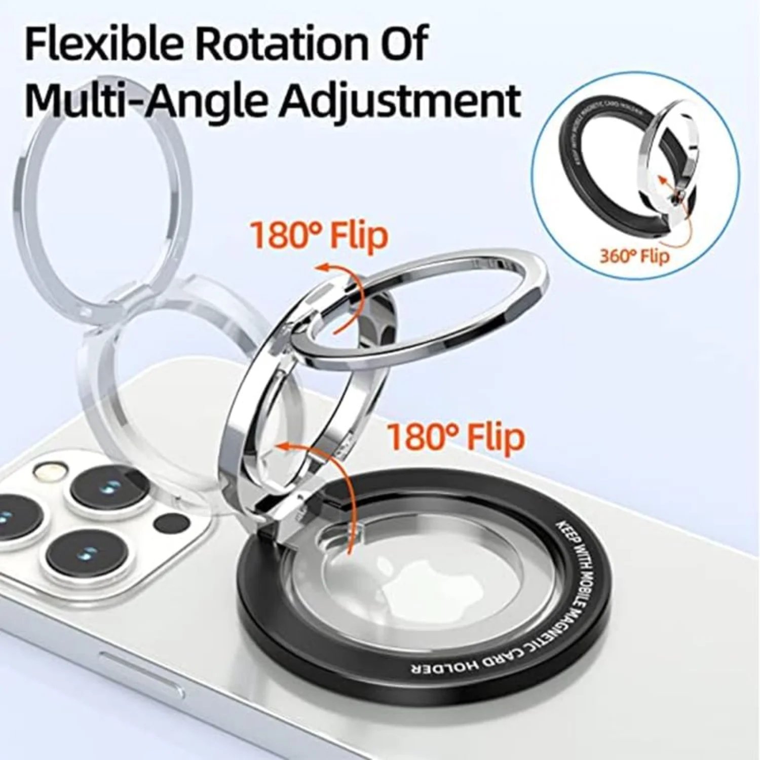 Cell Phone Ring for ,  Phone , Phone Ring Holder, Phone Ring with Adjustable Kickstand for  14/13/12(Plus,Mini,,  Max), Smartpho