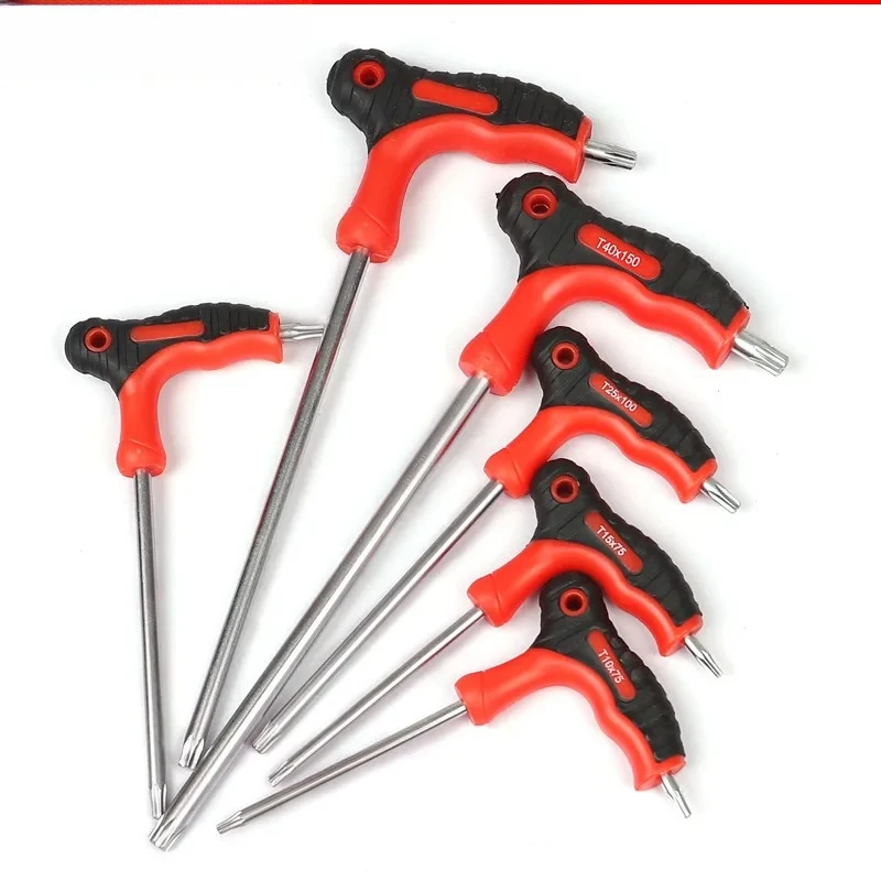 16PC T-Handle Hex Wrench Set - Plastic Grip Extended Ball Head Hex & Torx Star Wrenches view 3