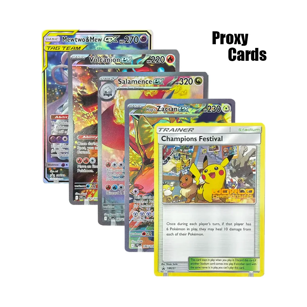 

Прокси-карты с покемоном PTCG, карты «сделай сам», развлекательные игры, коллекция PKM, настольные игры, вулканион, саламаence Mewtwo Mew, карты, подарки