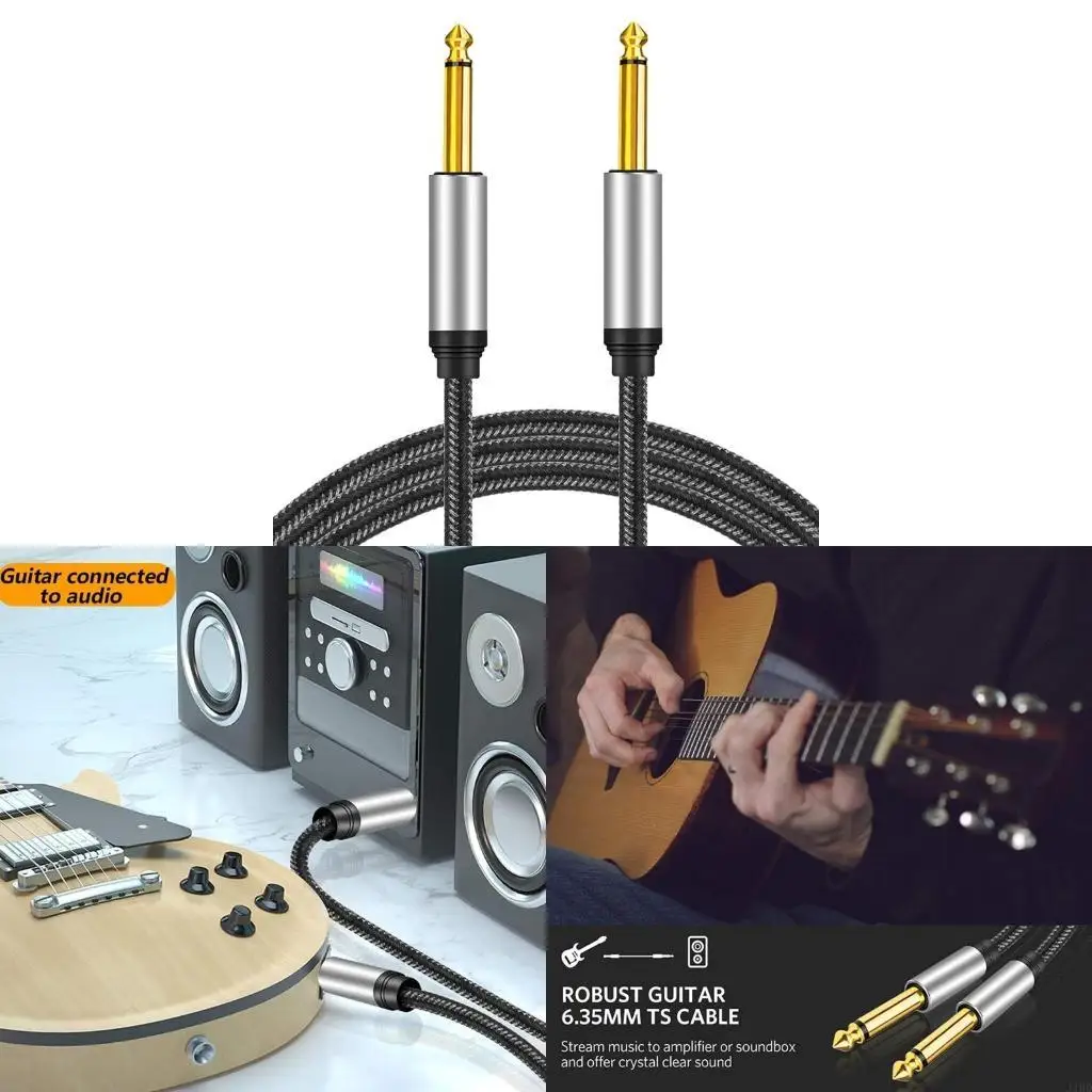 J1HD Straight 1/4 TS Male to Straght 1/4 TS Male Unbalanced Patch Cords for Electrics