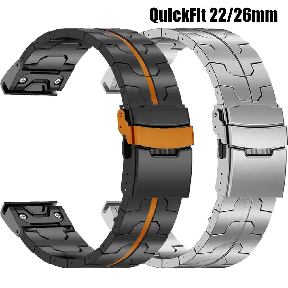Titanium Metal Strap For Garmin Fenix 7 8 47mm Instinct 2X Solar Epix Pro 51mm Band Quick Fit 22mm 26mm For Garmin Smartwatch